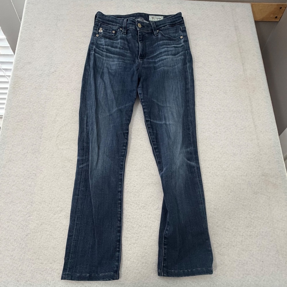 AG Adriano Goldschmied Mari High Rise Slim Straight Jeans Dark Wash 26